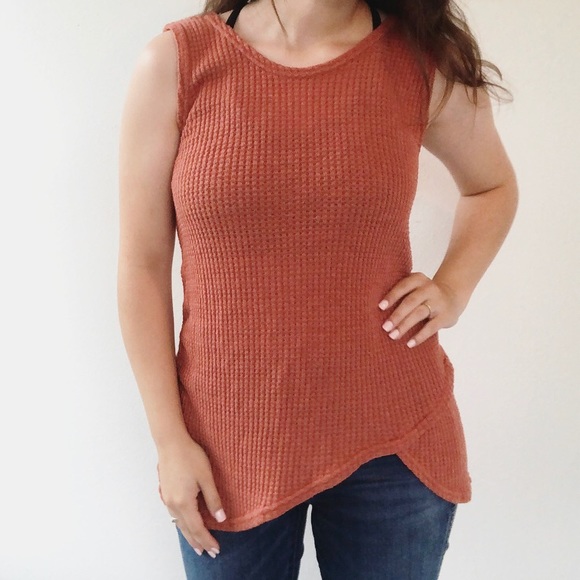 Asymmetrical Rust Colored Top - Picture 1 of 3